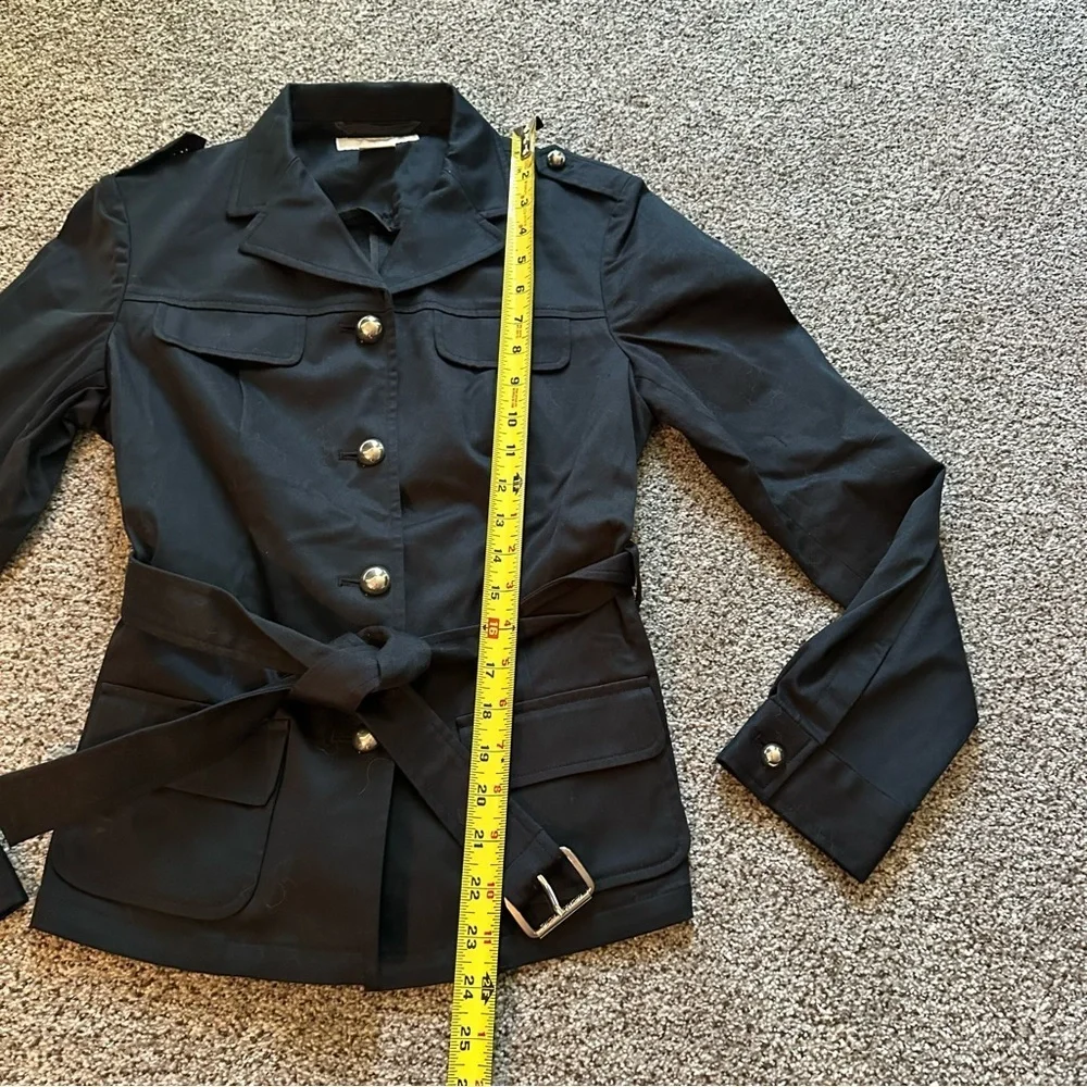 MICHAEL KORS 8 M Black Brushed Cotton Belted Blazer Jacket R $195